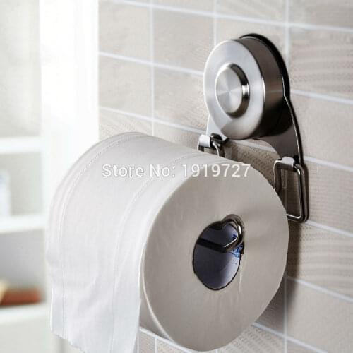 Vidric High Quality Stainless Steel SUS304 Hook Style Satin Kitchen Bathroom Bar Style Suction Cup Rolling Tissue Toilet Paper H