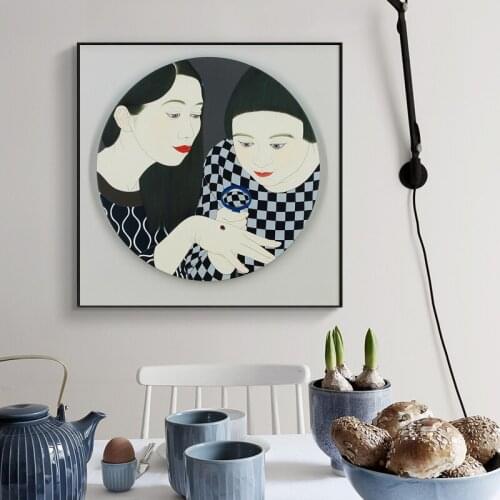 Vintage Girl Fashion Wall Art Canvas Painting Nordic Posters And Prints Wall Pictures For Living Room Scandinavian HD Frameless