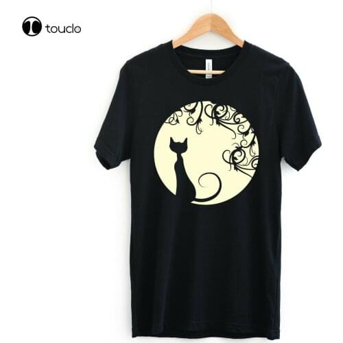 Witch Goth Moon Cat Wicca Women T Shirt Occult Gothic Clothing Tee