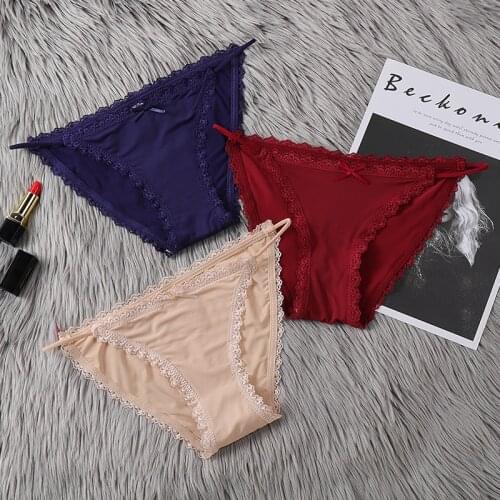 Women Panties New Silk Thin Belt seamless Bigini Underwear Sexy Lace Womens Briefs Female Underpants Sexy Lingerie For Women