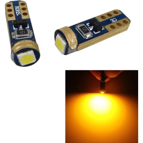 100x Super Bright Yellow T5 3030 1SMD Canbus Error Free Instrument Cluster 37 73 74 79 17 57 LED Lights Bulb 12V