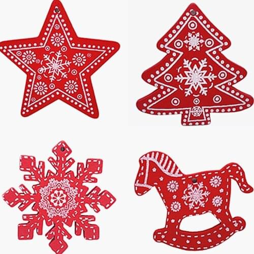 12pcs Mixed Christmas Decor Wooden Buttons 1 Hole Sewing Button for Kids Clothing Scrapbooking DIY Craft New Year Decoration