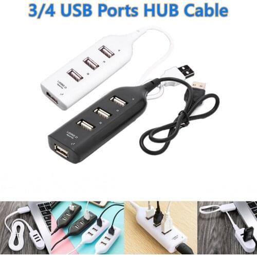 2 Colors Universal USB Hub 3/4 Port USB 2.0 With Cable High Speed Mini Hub Socket Pattern Splitter Cable Adapter For Laptop PC