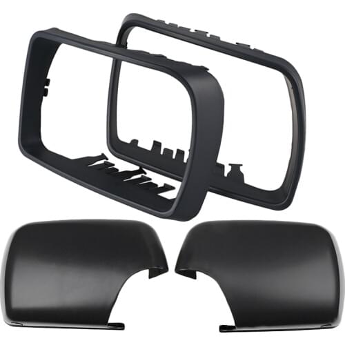 2 Pair Car Left Right Rear View Side Mirror Cover for Bmw X5 E53 3.0D/3.0I/4.4I: 1 Pair ABS Door Wing Mirror Cover & 1 Pair Rear