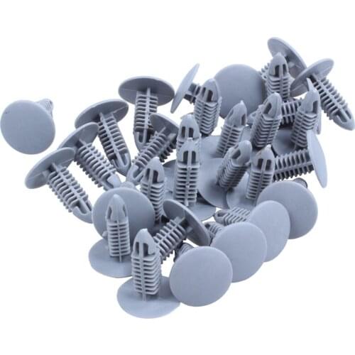 30 Pieces Plastic fastening screws Gray Flange Fender Bumpers Clips For 6mm x 6.7mm Hole