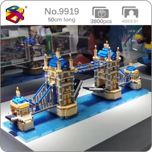 CB9919 World Architecture The Tower Bridge Of London 3D Model DIY Mini Diamond Blocks Bricks Building Toy For Children No Box