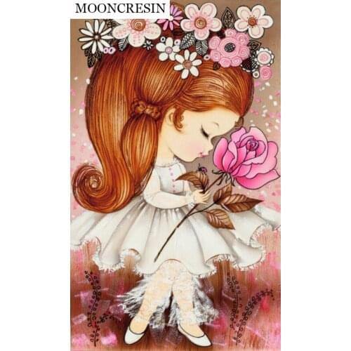 5D DIY Diamond Painting Cross Stitch Cartoon Fairy Girl Full Diamond-Embroidery Mosaic Diamante Birthday Gift Decoration Home