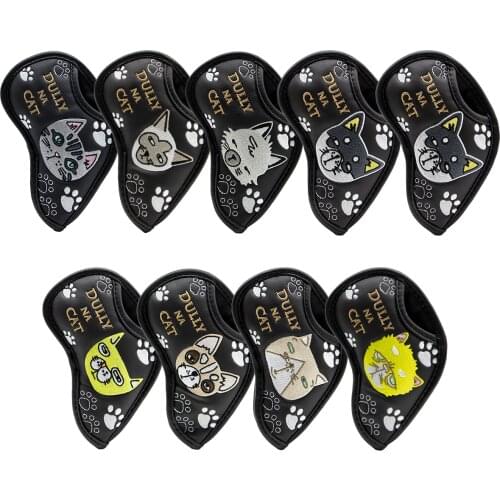 Magnetic Closure Golf Iron Head Covers Iron Headovers Wedges Covers with Cute Animals 4-9 ASP 9pcs