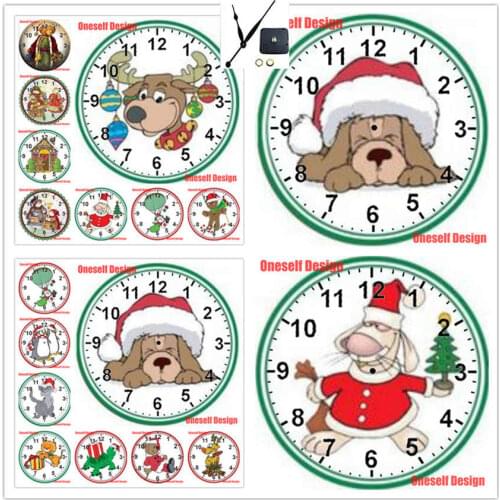 Diamond painting accessories christmas elk 5d diamond painting with clock Santa Claus 5d diamond painting with clock home decor