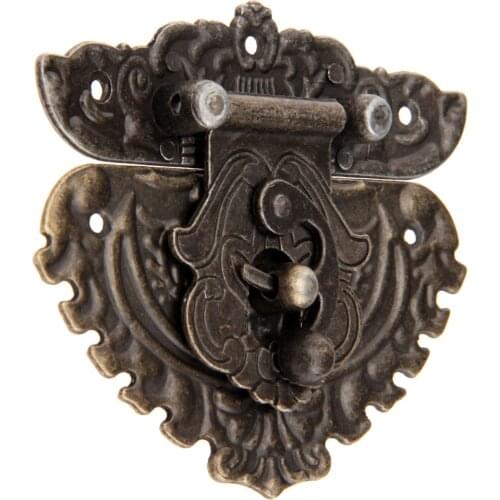 86x75mm Antique Hasp Bronze Iron Latch Decorative Jewelry Gift Wine Wooden Box Suitcase Case Hasp Latch Hook With Screws