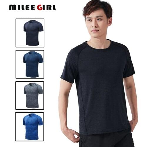 Quick Dry Mens T-Shirts,Gym Training Running Shirts Jersey Sportswear For Male,Compression Fitness Jogging Sport T-Shirts