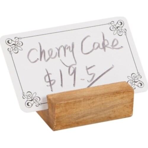 Wooden Sign Holders Label Stands Cardstock Wood Block Slot Base Acrylic Signs Greeting Cards Display Rack