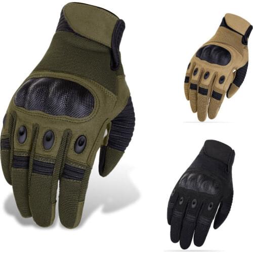Men Tactical Airsoft Gloves Military Army Paintball Shooting Gloves Touch Screen Anti-Skid Hard Knuckle Full Finger Gloves