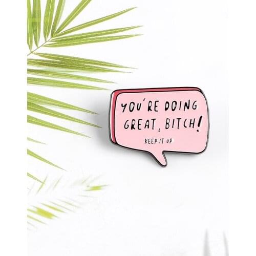 SMS message simple design enamel pin letters you make good contact details backpack denim bag cloth badge jewelry brooch gift