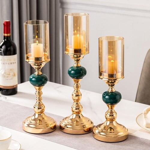 European Style Crystal Candle Holders Metal Glass Craft Dining Web Table Decor Wedding Decor Candelabra Modern Home Decoration