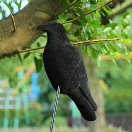 Artificial Crow Raven Bird Models Animal Model Scare Tool Halloween Garden Decoration For Party Easter Home Supplies 15*5*4.3 In