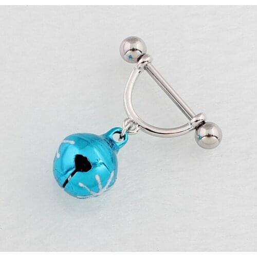 Nipple Shield Rings barbell barbells sold as a pair 14 gauge Holiday Jingle Bells