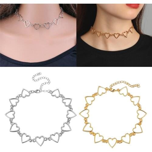 Choker Necklace Simple Geometric Circle Clavicle Statement Choker Neck Lace