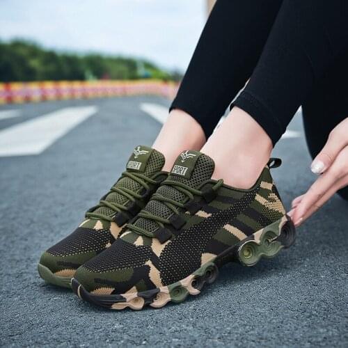 Camouflage Fashion Sneakers Women Breathable Casual Shoes Men Army Green Trainers Plus Size 35-44 Lover Athletic Shoes