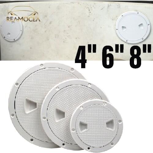 Reamocea 4/6/8" Round Deck Inspection Access Hatch Cover Plastic White Screw Out Deck Inspection Plate For Boat Yacht Marine