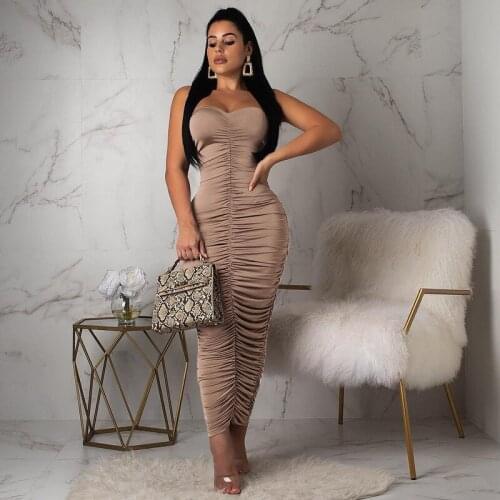 2021 Summer Sexy Dress Wrapped Chest Irregularly Folded Long Skirt Shows Figure Nightclub Dress Fashion Sexy Wrapped Chest Dress