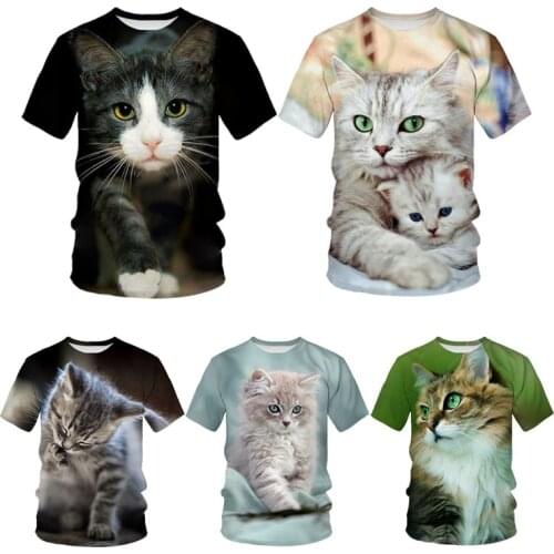 Fashion Design New Cool T-shirt for Men and Women 3D Printing Cute Cat Short-sleeved Top T-shirt Mens Casual Top T-shirt XS-5XL