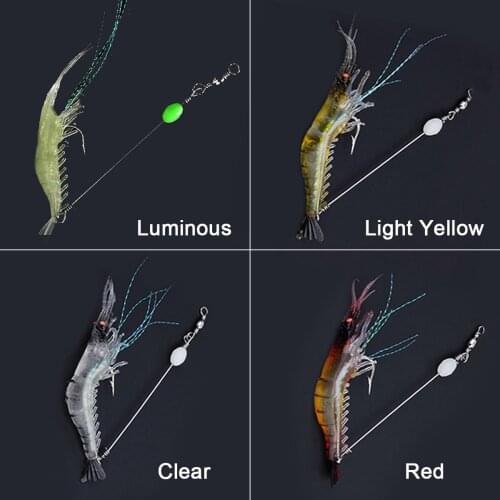 Soft Simulation Prawn Shrimp Fishing Floating Shaped Lure Hook Bait Bionic Artificial Shrimp Lures with Hook 90mm Prawn Shrimp