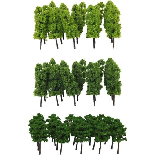 N Scale Train Railway Scenery Building Accessory Green Tree Models Toy 60Pcs