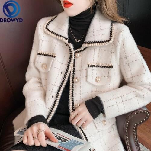 2021 New Coat Womens Spring and Autumn Womens Sweater Mink Velvet Knitted Cardigan Loose Outer Wear Wild Thick Kintted Jacket