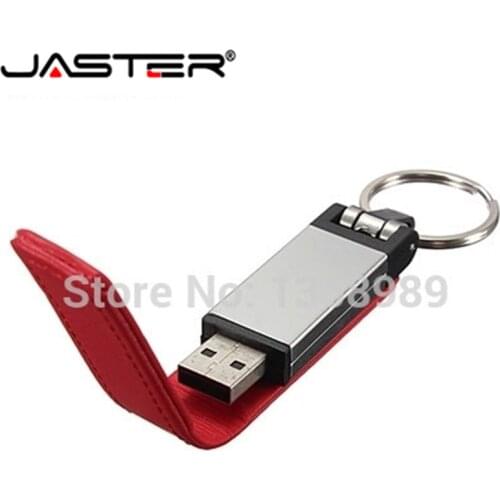 JASRER 2015 new leather & metal style USB Flash Drive Pendrive 8GB 16GB 32GB commercial keychain Memory Card usd disk
