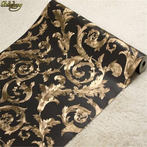 Beibehang papel de parede Simple Dark Scroll PVC Print Waterproof Wallpaper Hotel Guest Room Restaurant Restaurant Wall