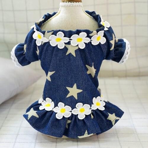 Dog Cat Dress Vest Summer Clothes Star&Flowers skirt For Pet Pet Puppy Spring/Summer Dress Design 5 Sizes