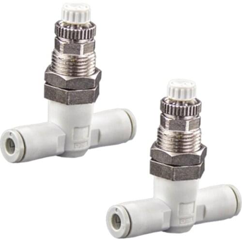 SMC type AS Series Speed Controller with One-touch Fittings In-line Type/Panel bulkhead Mount Type Pipe throttle valve