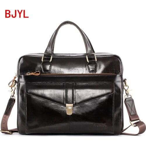 Soft Leather Business Mens Briefcase Cowhide Lock Handbags Men Laptop Bag Casual Shoulder Messenger Bag Portable Travel Bags
