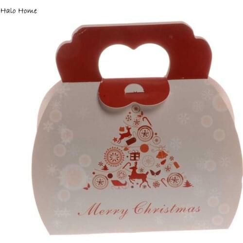 Topp Quality Decoration Party Christmas Series Portable Candy Gift Cake Box Biscuit Box Elk 5 Pcs Promotions 11x6x13cm