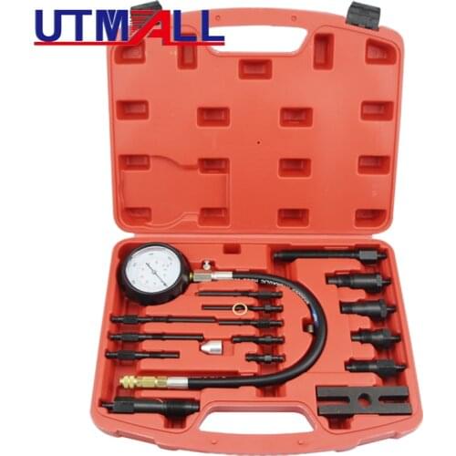 TU-15B 17PCS Diesel Engine Cylinder Compression Presssure Test Meter Gauge Tool
