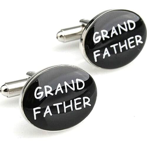 Cufflinks Wholesale Style male grand father letter black cufflinks nail sleeve 170147 free shipping