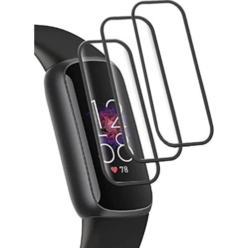 3 Pieces 3D PC Glass Protective Film For Fitbit Luxe Full Curved Cover Screen Protector Bubble-free For Fitbit Luxe Accessories