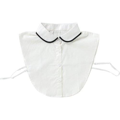 Women Cotton Blouses Shirt Fake Collar Vintage Detachable False Collar Blouse Tops Lapel Collar Tie Ladies Clothes Decor