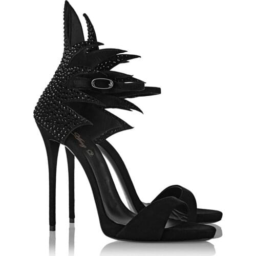 Womens Sandal Thin Heel Open Toe Party Shoes Fashion Ankle Strap Crystal Sexy Pumps High Heels Sandalias Femininas Summer Shoe