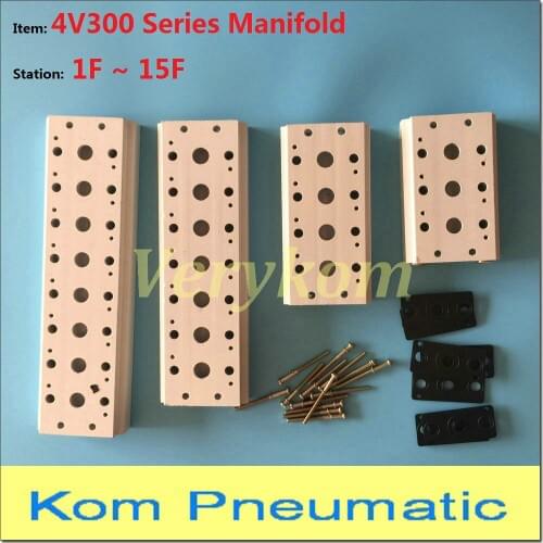 1-15 Station Pneumatic Solenoid Valve Manifold 4V310-10 4V320 Base Board Air Exhaust Plate Airtac Type 4V300 300M 4F 6F 8F