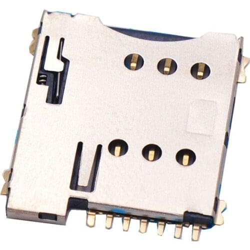 10pcs 7P MICRO SIM Card Connector 7Pin Micro sim Socket Holder 1.35H Self Push With Switch PUSH Mobile Card Holder Self bomb New