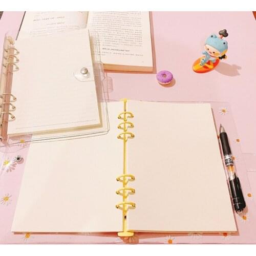 10 Pack A 5 Clear 6-ring Zipper Pocket A 5 Loose-leaf Refill Paper A 5 Clear Planner Binder Cover for Loose-leaf Planer