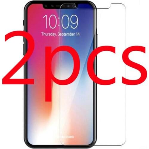 2PCS Clear Film Tempered Glass Screen Protector Protection en Verre trempe ecran protecteur For iphone X XS XS Max XR Saver