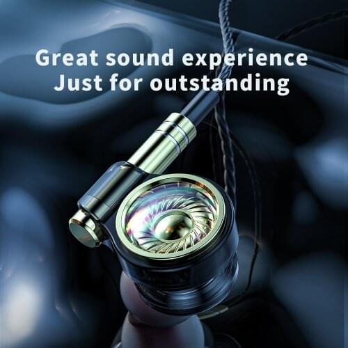 3.5mm Moving Coil Ergonomic Wired In-Ear Stereo HiFi Music Earphone Game Sports Headphone HD Calls Heavy Bass Earphones