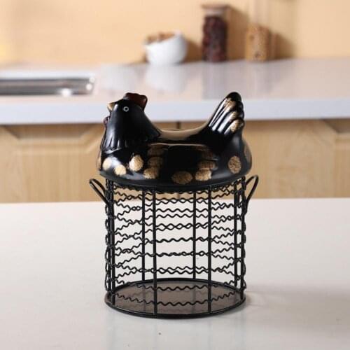 50% Hot Sales!!! Egg Storage Basket Large-capacity Chicken Cover with Ceramic Nordic Egg Storage Holder for Kitchen