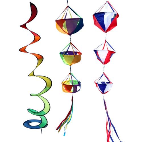 9KM DWLIFE 62" Fashion Rainbow Windsocks Spinners Kite Sock Flag Garden Yard Decoration Outdoor Games Garden Child Flying Toys