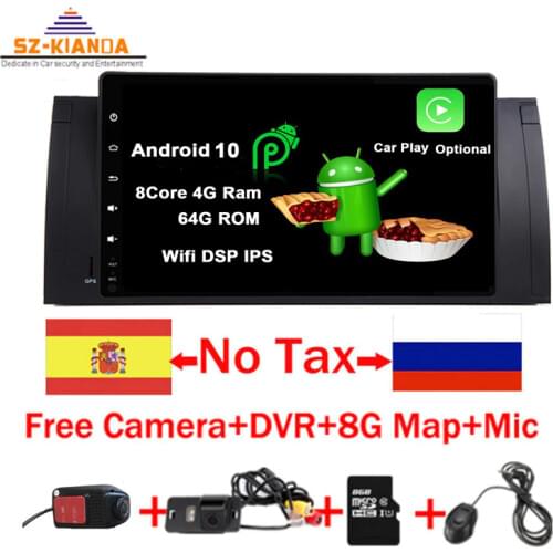 Android 10.0 2G ROM GPS Navi 9" Full Touch Car DVD Multimedia for BMW E53 X5 E39 5 97-06 with Wifi 3G BT RDS Radio Can bus DVR
