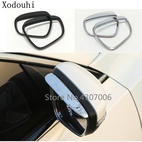 Car Rear Rearview Side Glass Mirror Trim Frame Rain Shield Sun Visor Shade Eyebrow 2pcs For Ford Focus 2018 2019 2020 2021