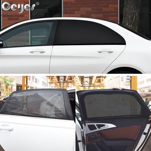 Ceyes 2pcs Car Accessories Adjustable Window Sun Shade UV Protection Auto Curtain Sunshade Side Window Mesh Visor Shield Sticker